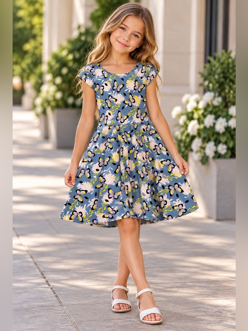 Epic Threads Girls Butterfly & Floral Dress – Size S/7